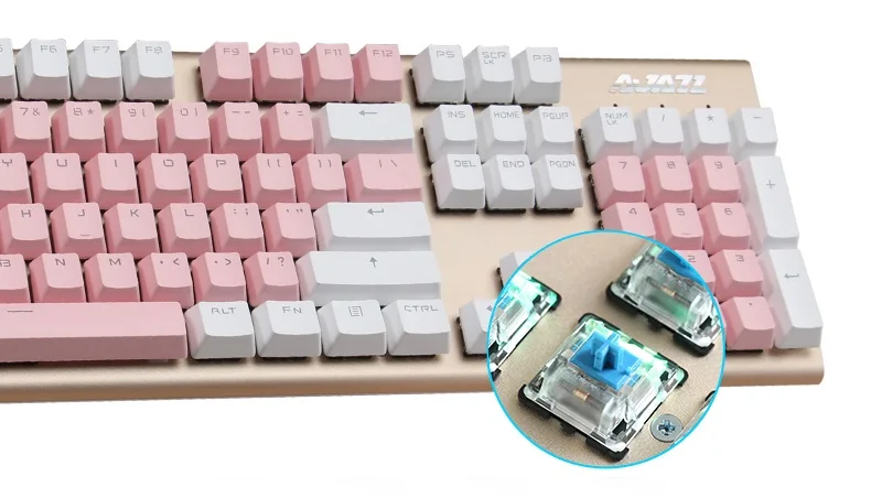 Ajazz AK40S PBT Edition эргономичная USB Проводная Механическая игровая клавиатура RGB/смешанный свет отсоединяемая Магнитная опора для рук синяя ось