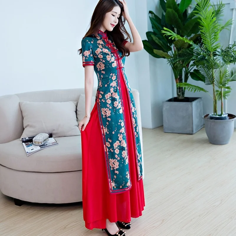 Женское платье Чонсам в восточном стиле элегантное японское Yukata Kimonos во Вьетнаме