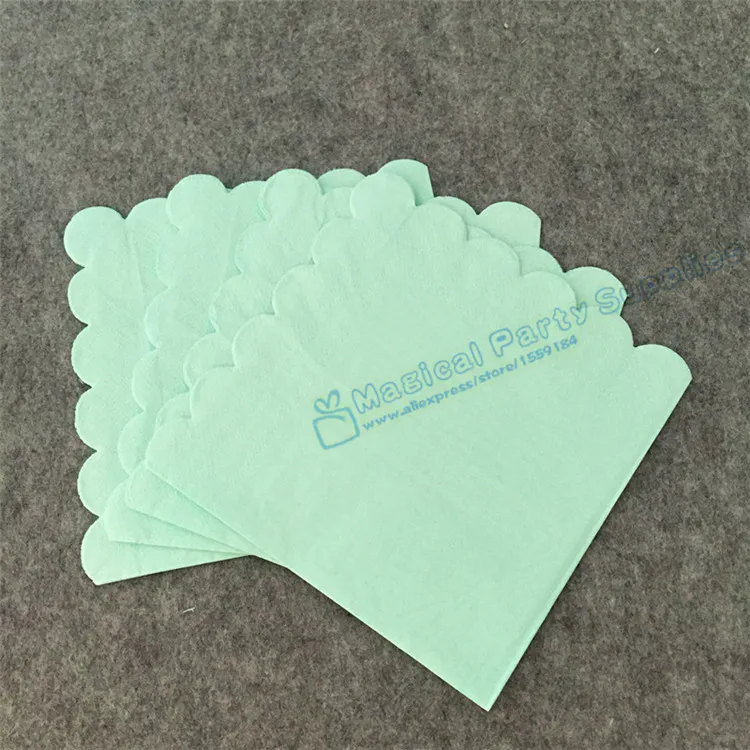 80 шт. мяты Seafoam Бумага салфетка большая 33x33 см Бирюзовый Чирок свадебного торжества душа ребенка партия декор
