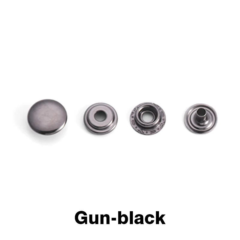 gun-black WUTA 20 компл./упак. латунь кожаный застежки-кнопки для тяжелых условий эксплуатации Poppers кожаный аксессуар для рукоделия пришивания пуговиц 12,5/15 мм 2 размера на выбор - Цвет: gun-black