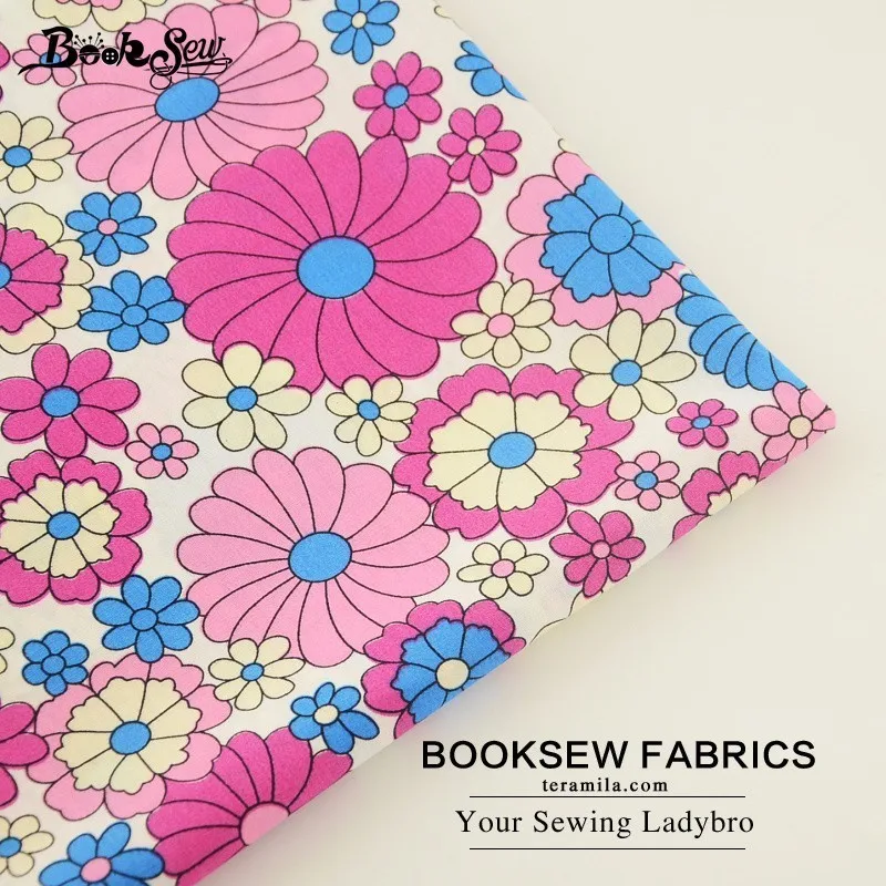 Booksew 100% хлопок поплин Ткань цветок Дизайн мягкие Текстиль для дома Вышивание tildas