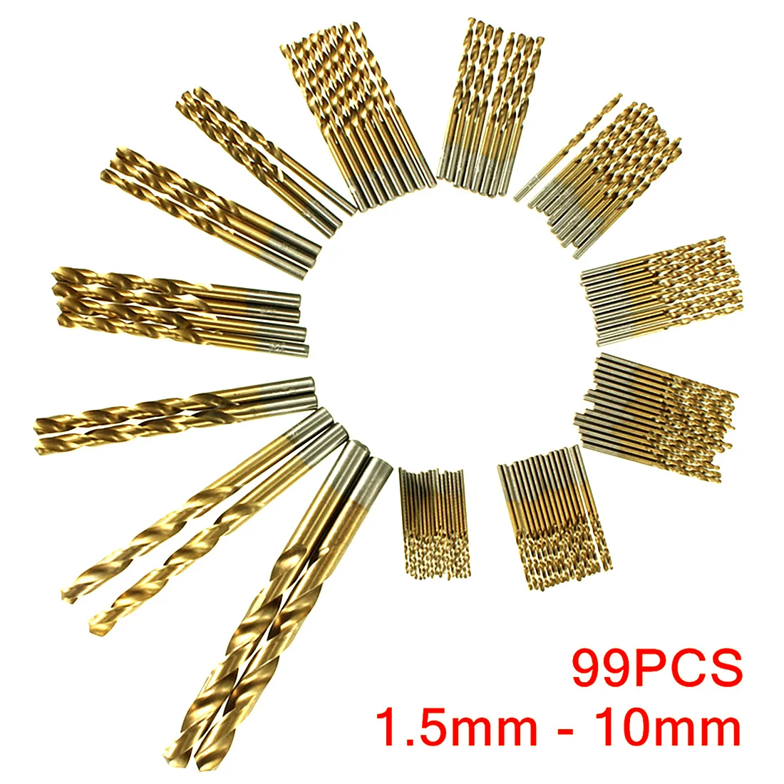 

99pcs Drill Bit Set 1.5-10mm Titanium Coated HSS Drill Bit Tool for Metal Wood Work 30dB for metal drills