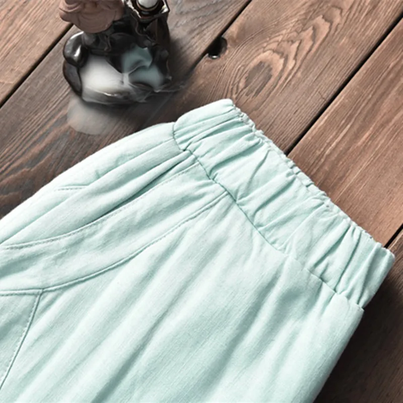 Johnature 2019 New Thicken Winter Warm Women Solid Color Cotton Linen Loose Pants Vintage Elastic Wait 3 Colors Lantern | Женская одежда