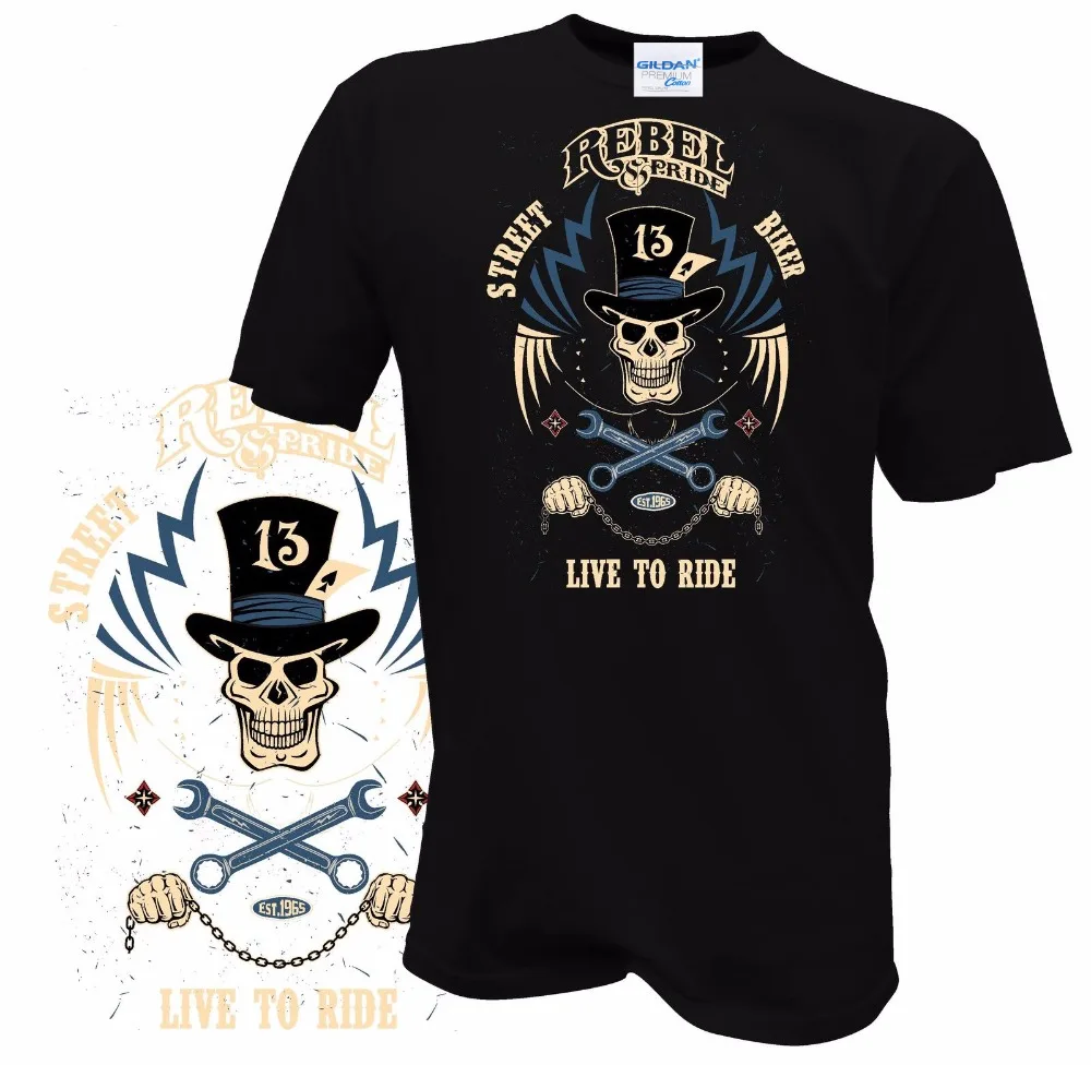 Новинка 2019 яркие мужские новые байкерские футболки с черепом мотоциклом