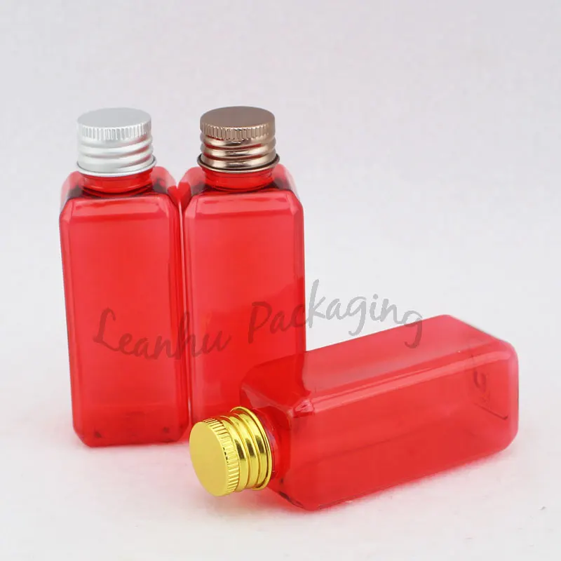 Красные мини-бутылки для упаковки домашних животных 50 мл многоразовый домашнего