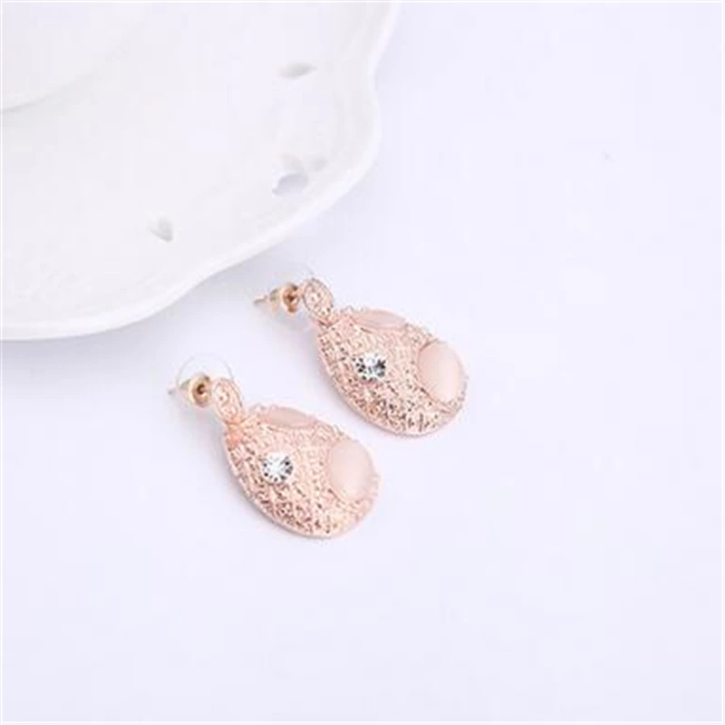 Женский ювелирный набор из натурального камня кошачий глаз золотое ожерелье