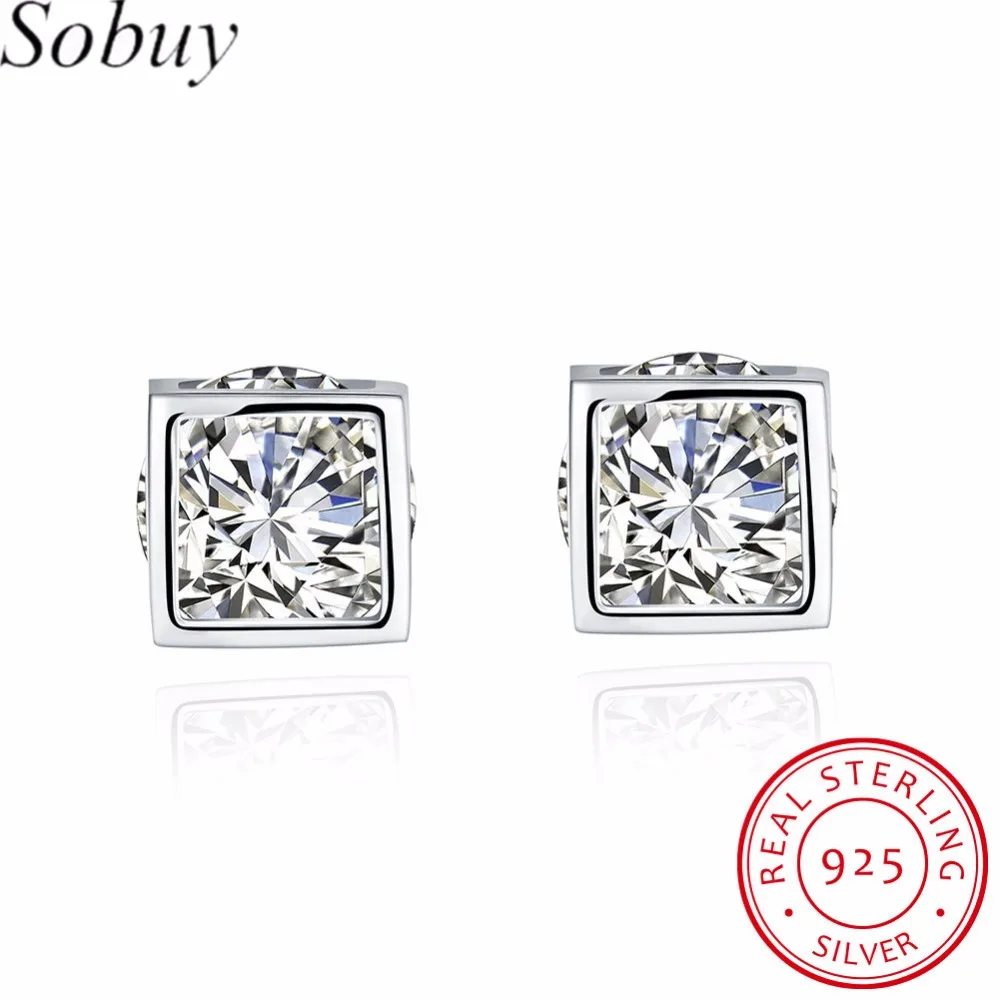 SoBuy элегантный и очаровательный 925 стерлингового серебра Полный Кристаллы