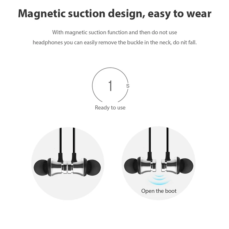 Беспроводной Bluetooth наушники IPX5 Водонепроницаемый Спорт гарнитура MagneticNeckband Шум