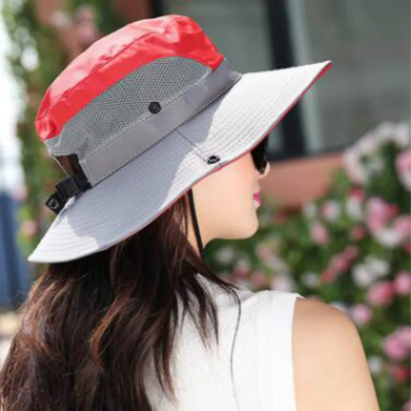 

which in shower casual wide brim women hat with string breathable large brim summer sun hat patchwork beach fishing cap panama