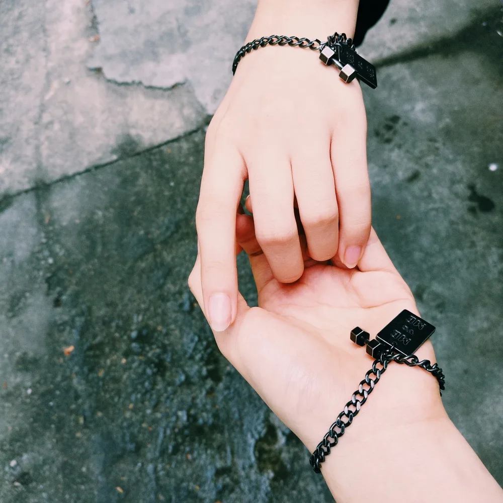 Мужской и женский браслет из нержавеющей стали винтажный черный браслет-амулет