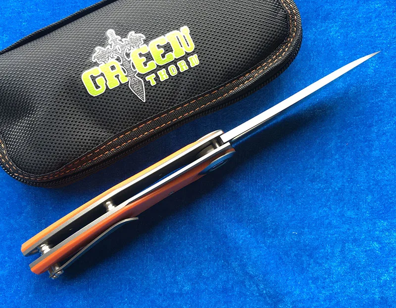 Складной нож Green thorn made Dark Flipper D2 blade G10 титановая ручка для выживания охоты