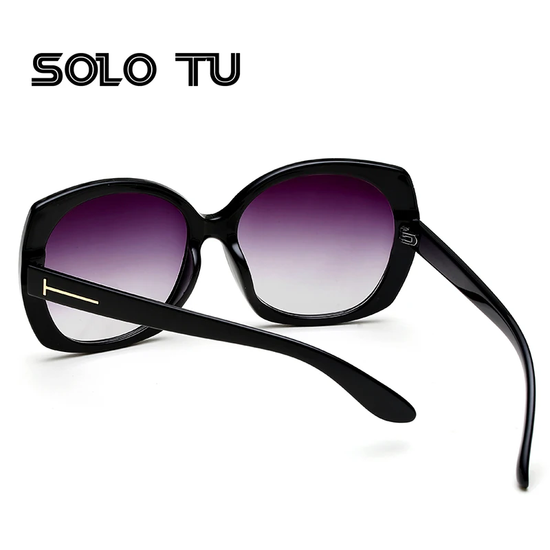 2017 женские негабаритные солнцезащитные очки черные Роскошные ретро большие