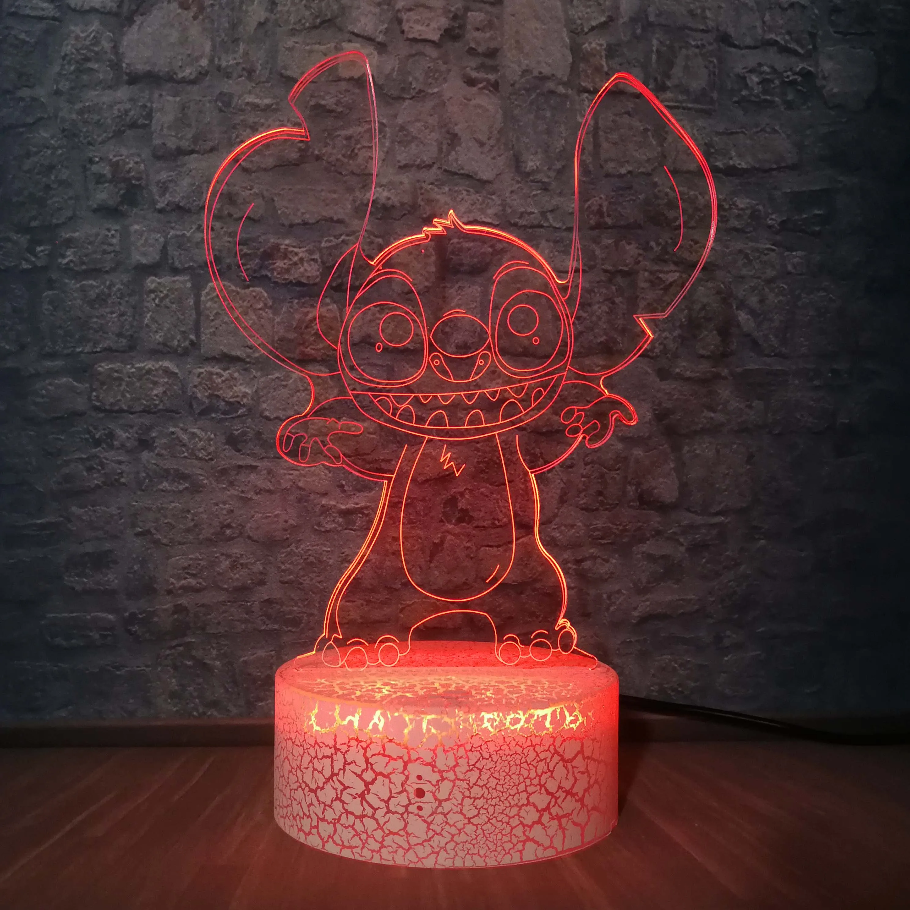 Прямая поставка милый стежок 3D светодиодный светильник многоцветный RGB ing