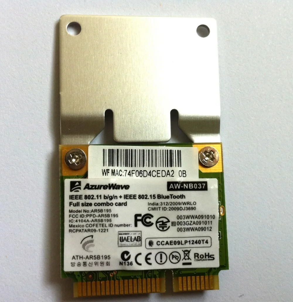 AR9285 AR5B195 AR9002WB 1NGCD Mini PCIe WLAN WIFI BT Bluetooth совместимая карта|bluetooth card|wifi btwlan wifi |