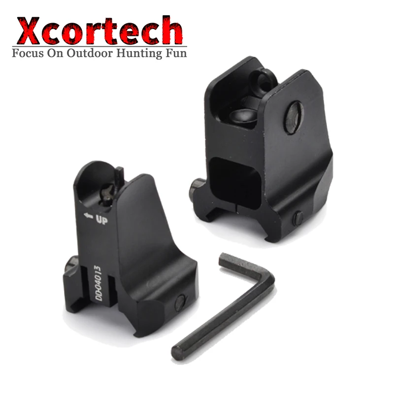 Tactical Fixed Front Rear Sight Streamline Design Standard AR15 Apertures Iron Sights BK Hunting accessories