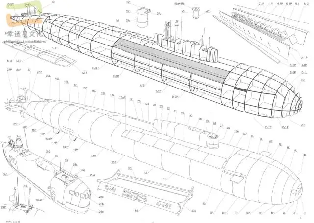 Бомбардированная подводная лодка Kursk модель в стиле милитари 3D бумажная сделай