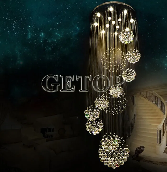 Лучшая цена Современная хрустальная люстра K9 большая гостиничная светодиодная
