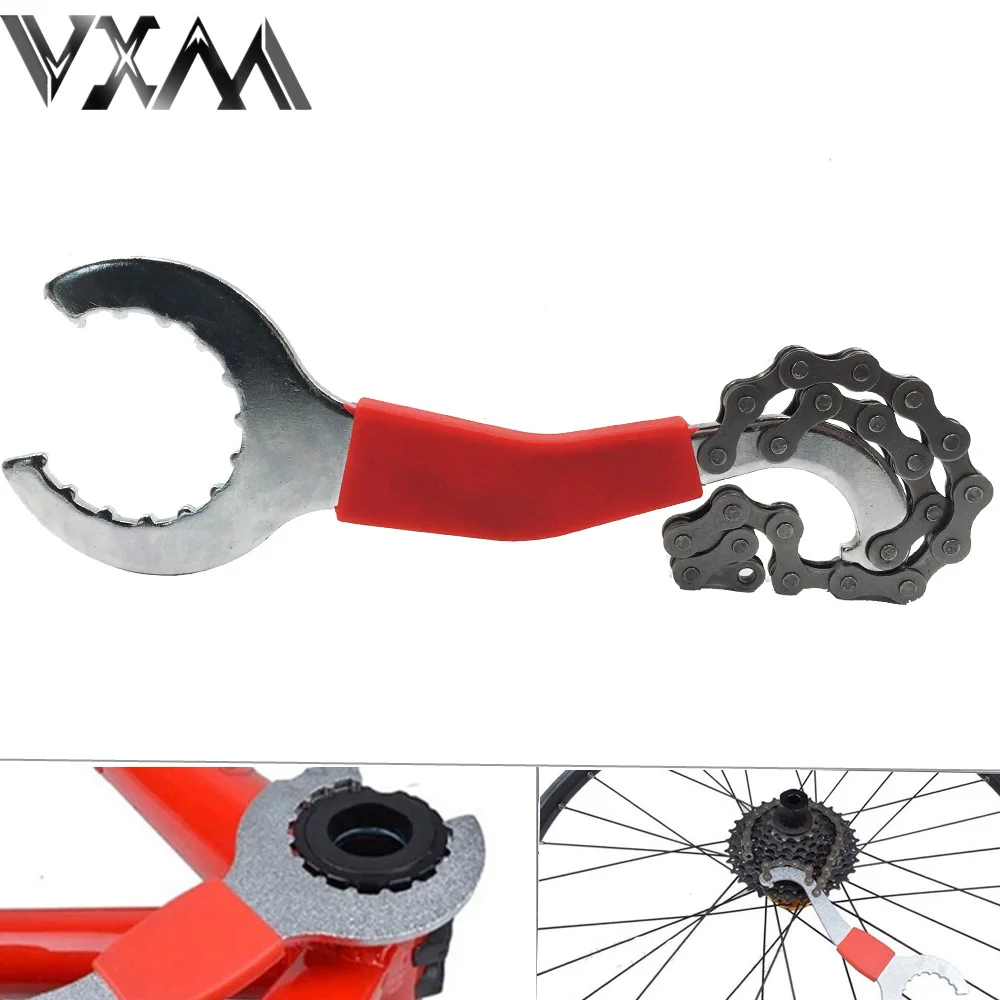 

VXM Bicycle Repair Tools MTB Bike Chain Convenient Remover Tools Whip Bottom Bracket Repair Multifunction Freewheel Wrench