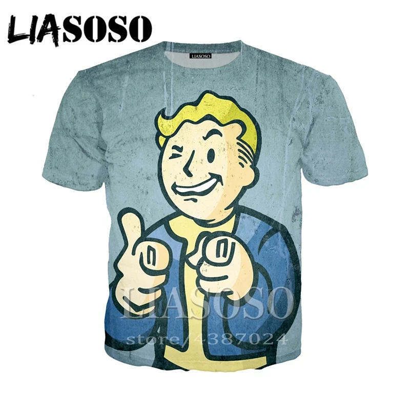 LIASOSO футболка s Мужская wo men Fallout Finger 4 3d Принт футболки и топы с капюшоном