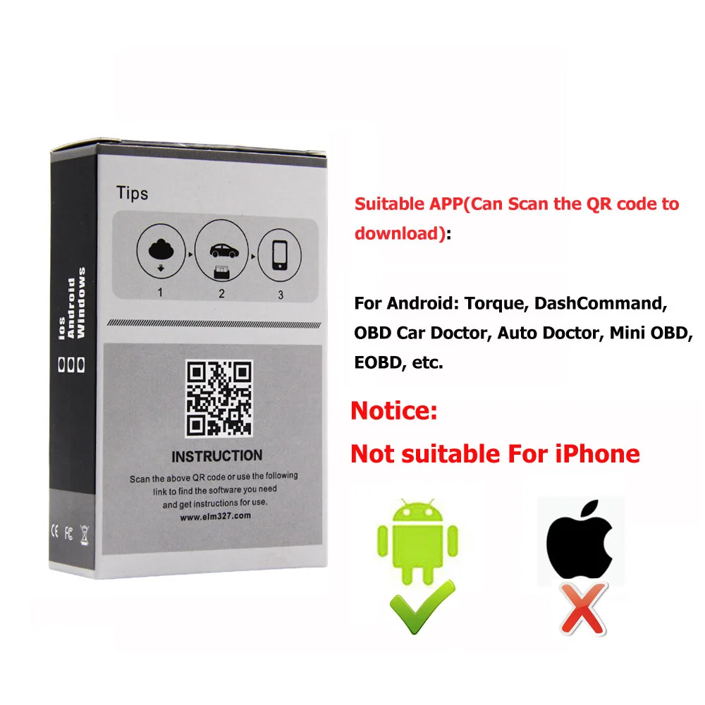 Elm 327 V1.5 OBD2 Bluetooth OBD сканер с хорошей чипсой 1 5 2 диагностический Автомобиль 100%