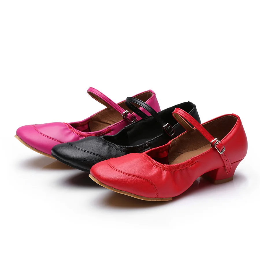 Балетные туфли из натуральной кожи для женщин обувь джазовых танцев на среднем