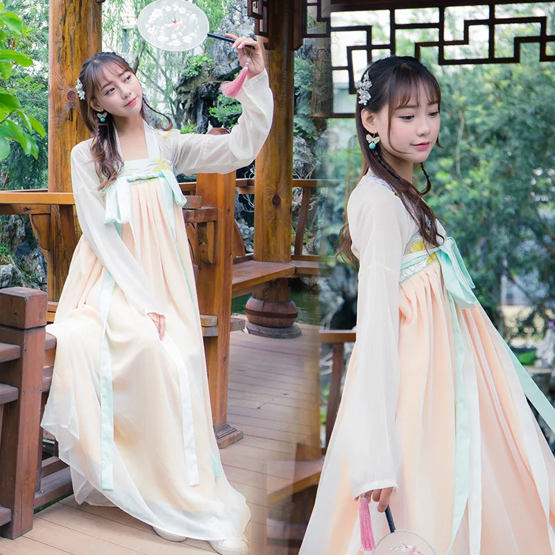 Hanfu Женская юбка на груди повседневная весенний костюм в китайском стиле феи