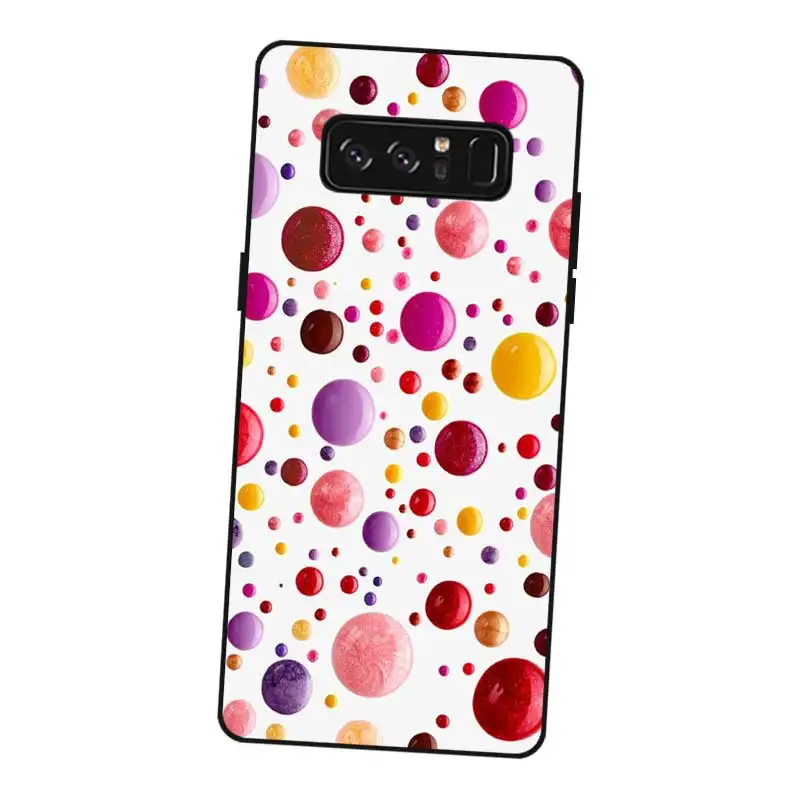 P170 Черный силиконовый чехол в горошек для samsung Galaxy Note 3 4 5 8 9 10 Plus M10 M20 |