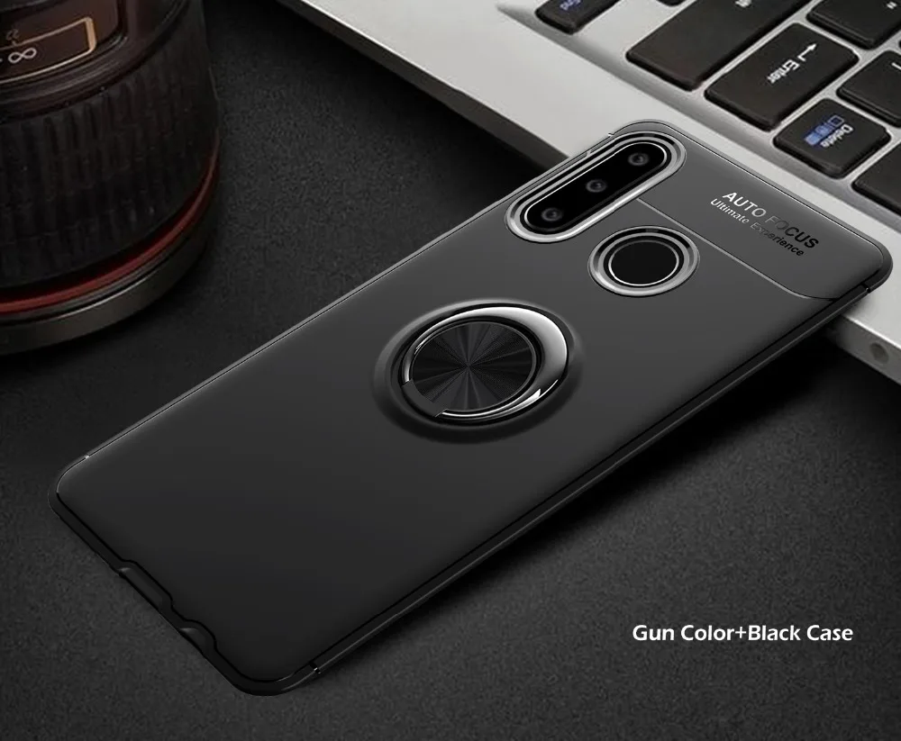 Вращающийся металлический чехол с кольцом держателем для Huawei P30 Lite роскошный