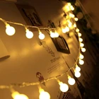 Светодиодная гирлянда с шариками, 1,2 м, 3 м, Сказочная Водонепроницаемая гирлянда для рождественской елки, украшение для дома и свадьбы на батарейках