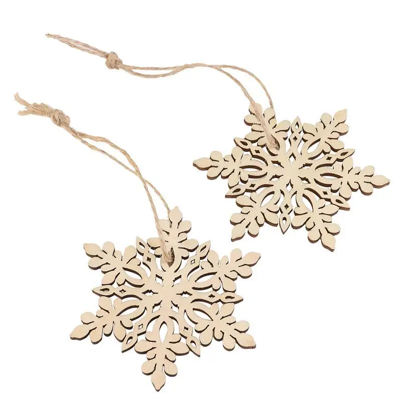Горячие 10 шт. Sharp гексагональные деревянные Снежинка с орнаментом Новогоднее