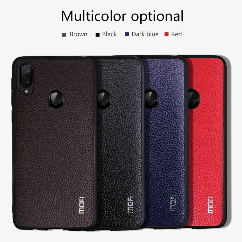 Чехол для Redmi Note 7 чехол Mofi Xiaomi Pro задняя крышка из искусственной кожи с зернистой