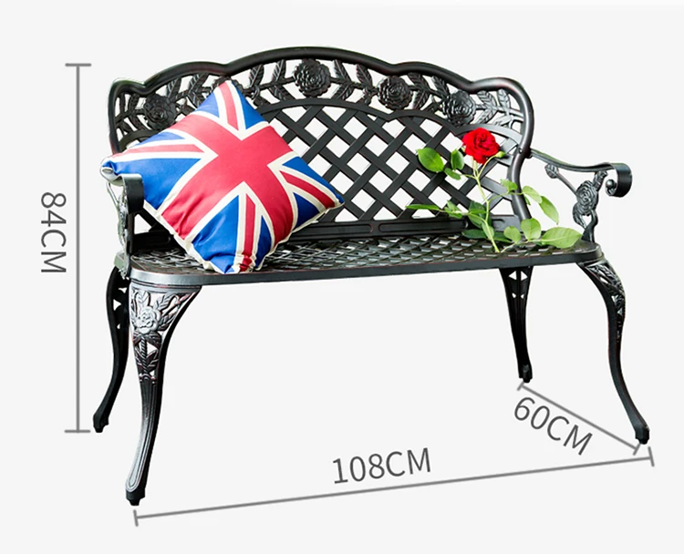 Loveseats скамейки для патио Роза дизайн литой алюминиевый дом бассейн колода двора садовый стул в белом