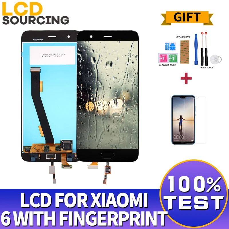 

5,15 дюймовый ЖК-дисплей для Xiaomi Mi 6 со сканером отпечатков пальцев, ЖК-сенсорный экран, дигитайзер в сборе + рамка для xiaomi 6, сменный ЖК-дисплей