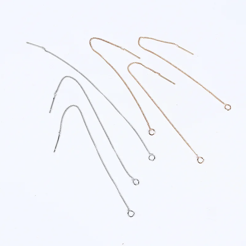 10pcs Gold Silver Copper Ear Line Chains DIY Earrings Making Imitation Pearls Women Handmade Ear Jewelry Accessories Wholesale