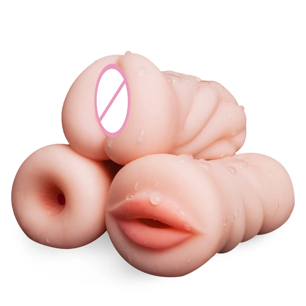 Real Pussy Realistic Deep Throat Male Masturbator Silicone Sex Toys for Men Artificial Vagina Mouth Anal Erotic Oral | Красота и