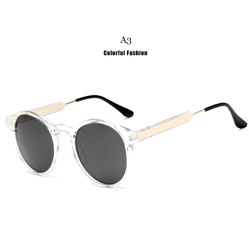 

Round Frame Transparent Fashion Cat eye Sunglasses Women Luxury Brand Designer Vintage Female Glasses uv400
