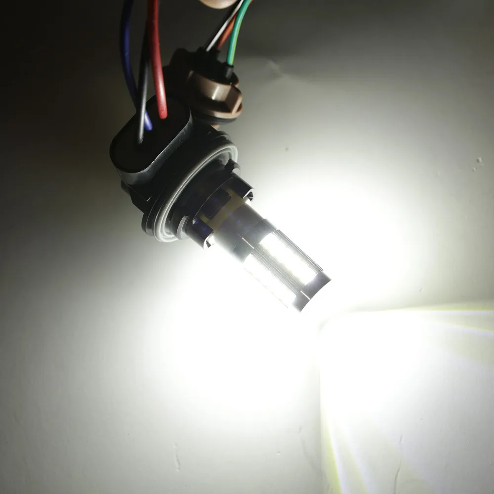 Oslamp 2 шт. T25 3157 P27/5 W Автомобильные светодиодные лампы на 12В 6000 K Авто Led лампочка указателя поворота светодиодный задний стоп-сигнал свет стоп-сигнал