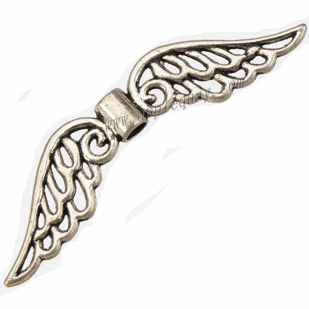 

DIY Angel Large Wing Bead Charms Dangle Suspension Vintage Silver Hollow Metal Fashion Jewelry Findings & Components 53mm 20pcs