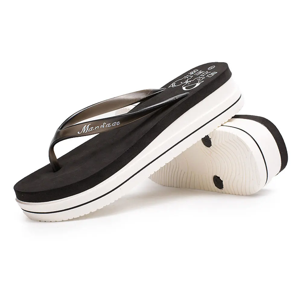 Women Summer Beach Soft Wedge Shoes Flip Flops Flat Platform Slippers Gift | Обувь