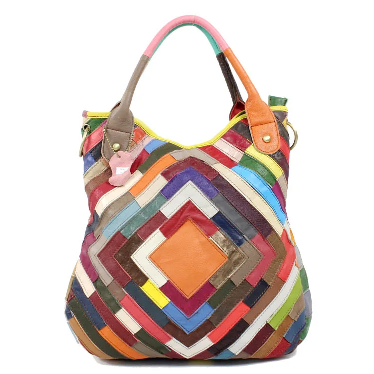 

Дизайнерские высококачественные сумки из натуральной кожи для женщин, плетеные сумки ручной работы, дамские радужные мешки с ремешком