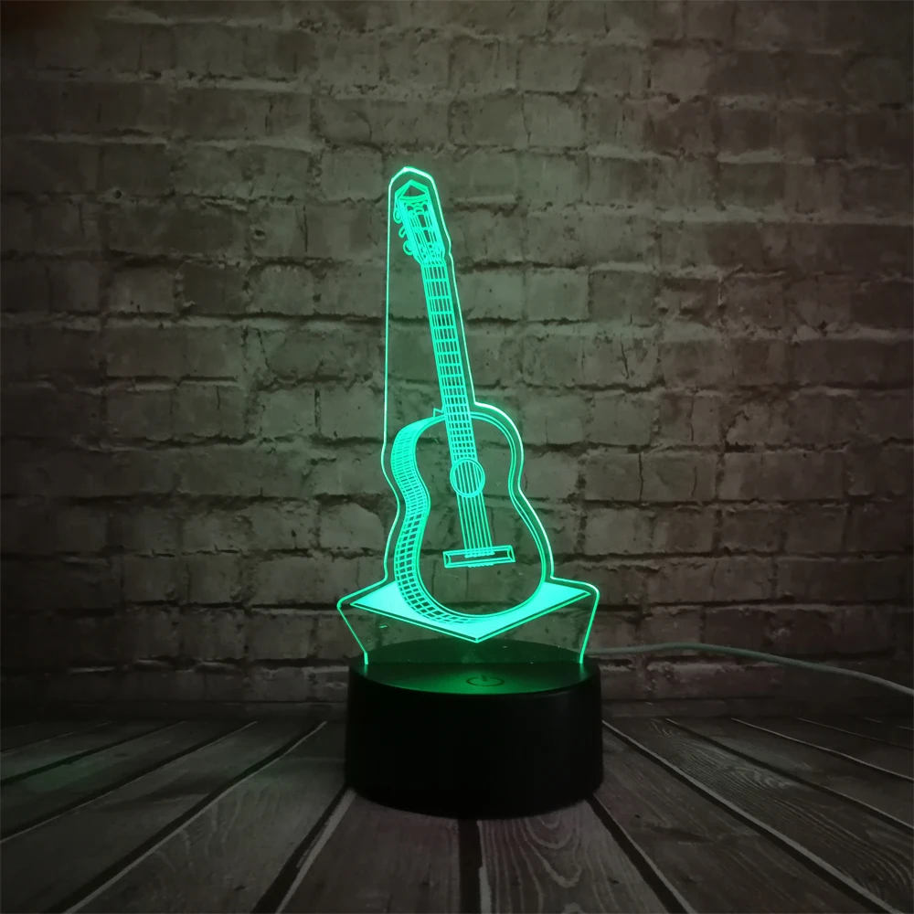 NEW ARRIVAL Music Cool Guitar Bass 3D LED LAMP NIGHT LIGHT for Musicians Home Table Decoration Birthday Christmas Present Gift | Лампы и