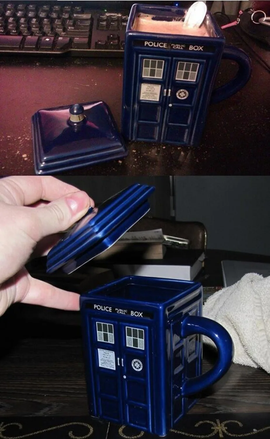 Креативный подарок Доктор Кто Figural ТАРДИС фарфоровая квадратная кружка кофейная