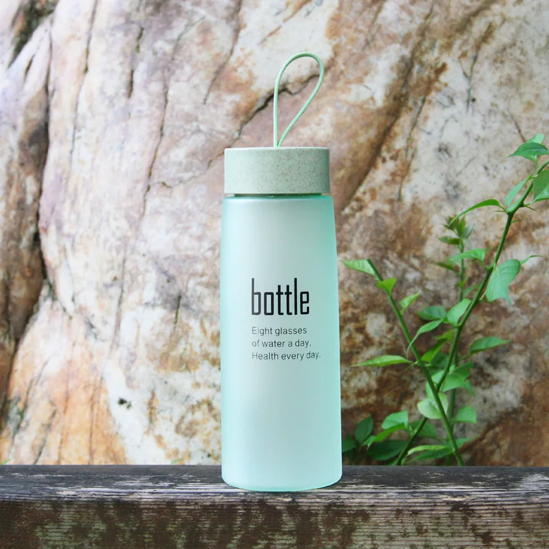 520ML Creative Sports Water Bottle Wheat Straw Cover Healthy PC Plastic Outdoor Travel Student Frosted Drinkware | Дом и сад
