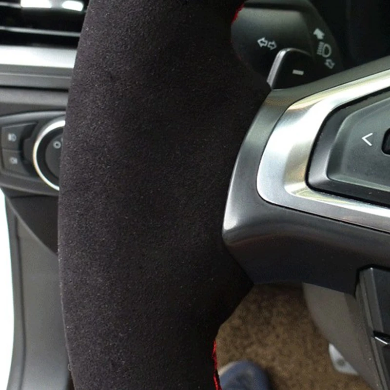 Черная оплетка рулевого колеса gkmстра сшитая вручную замшевая для BMW E90 325i 330i 335i