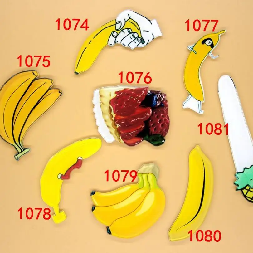 1 шт. Мультяшные Акриловые Броши Фрукты Банан клубника торт значок броши брошь