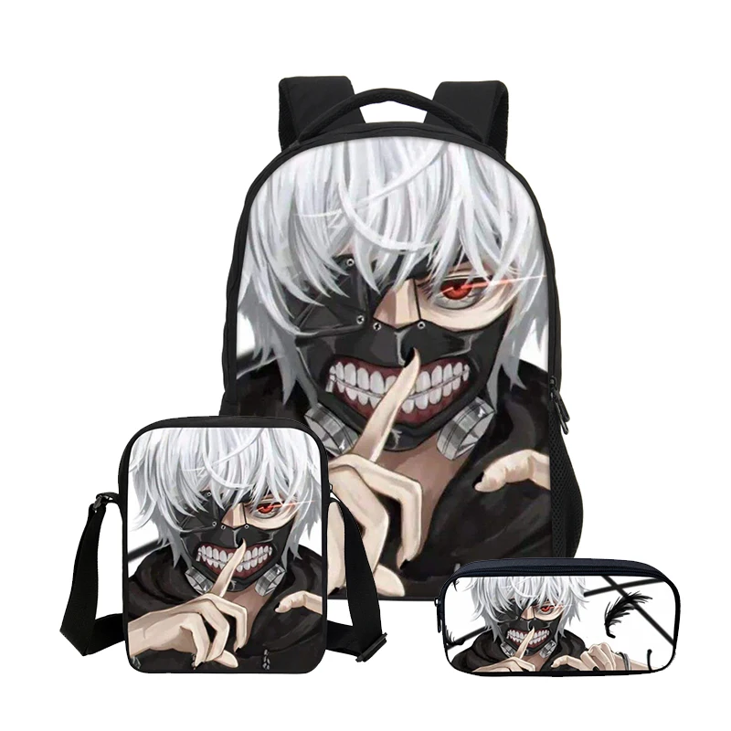 

VEEVANV Tokyo Ghoul 3 PCS/SET Boys Combination Shoulder Bags Children Anime Bookbags School Laptop Backpacks Men Casual Mochila