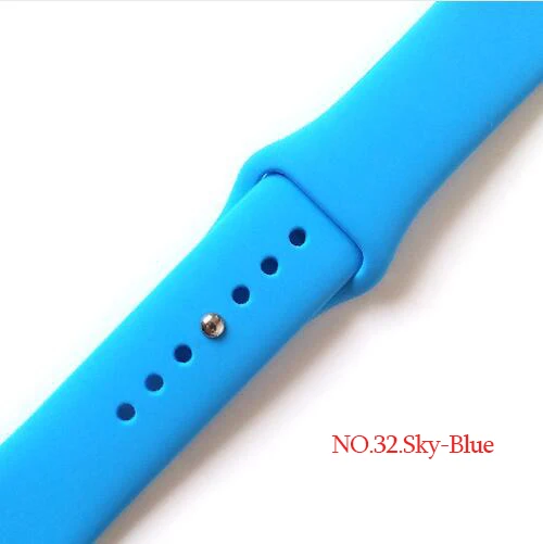 Силиконовый спортивный ремешок Correa для Apple Watch, 42 мм, 38 мм, 44 мм, Iwatch, серия 4, 3, 2, 1, резиновый браслет, ремешок для наручных часов - Цвет ремешка: NO.32.Sky-Blue