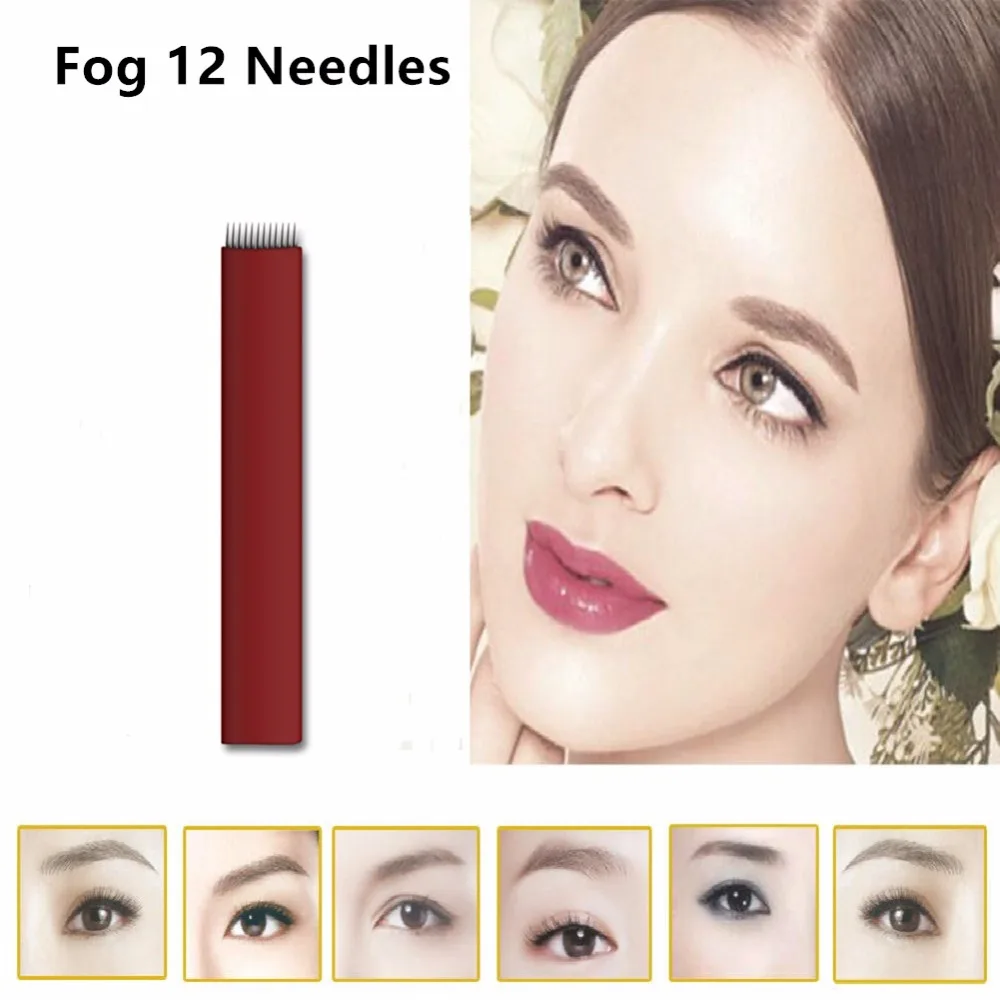 30 Шт. Перманентный Макияж Руководство Татуировки Брови Иглы Вышивки Туман 12 Для