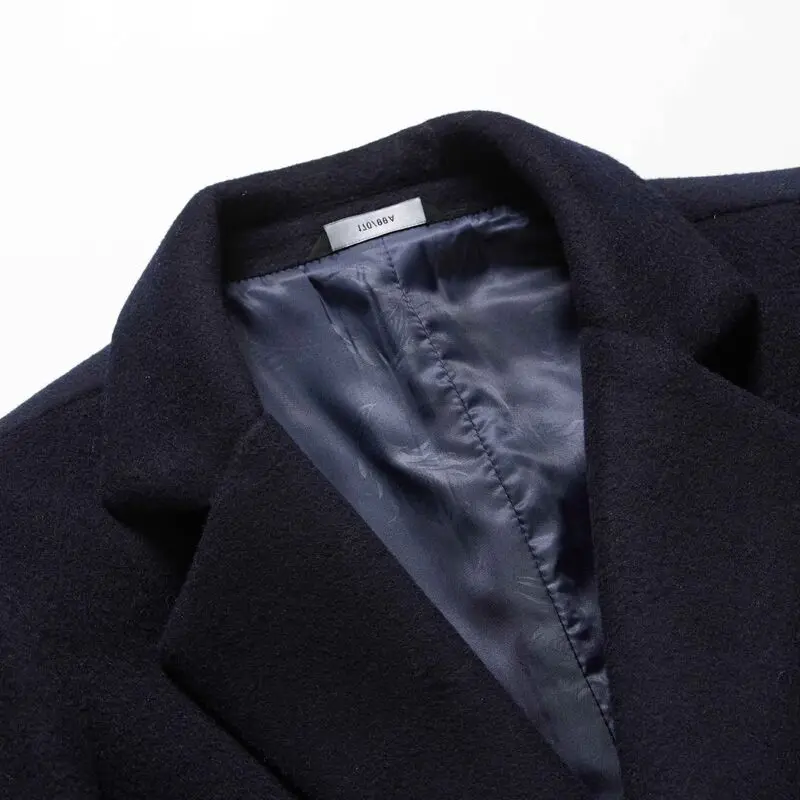 

2019 New Autumn Winter Men's Long Section Wool Coat Business Casual Classic Style Slim Fit Woolen Jaket Male Brand Clothes