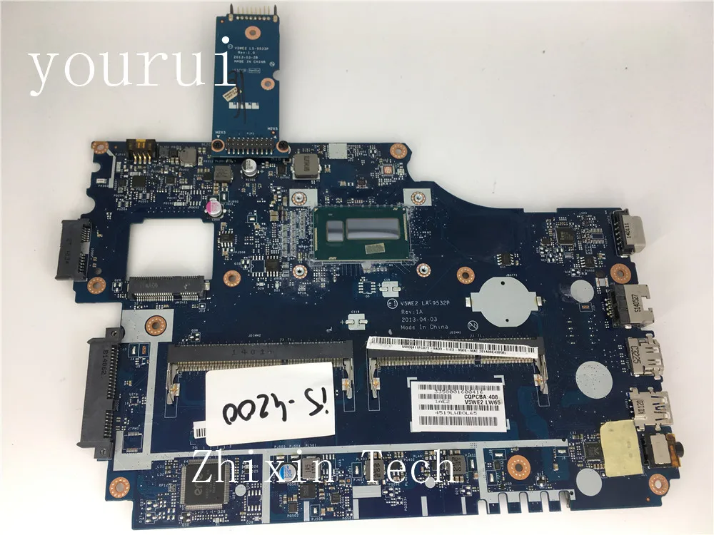 

yourui V5WE2 LA-9532P For Acer Aspire E1-572 E1-532 Laptop motherboard with i5-4200u CPU 100% Test ok quality assurace